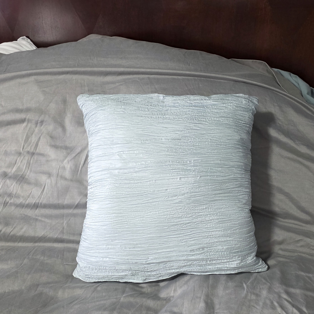 Textured Light Blue Throw Pillow